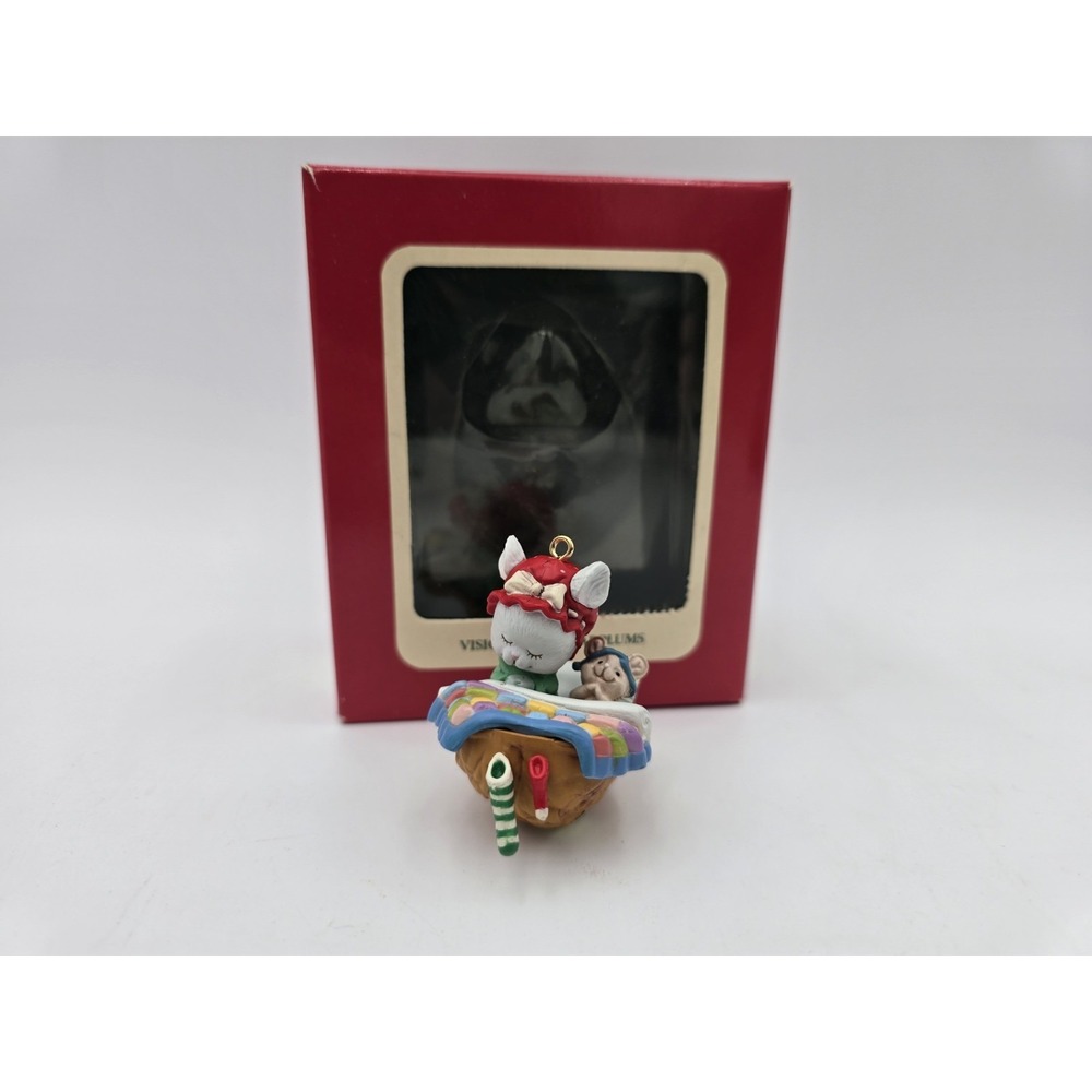 Visions Of Sugarplums Vintage 1990 Summit Christmas Ornament Walnut Mouse